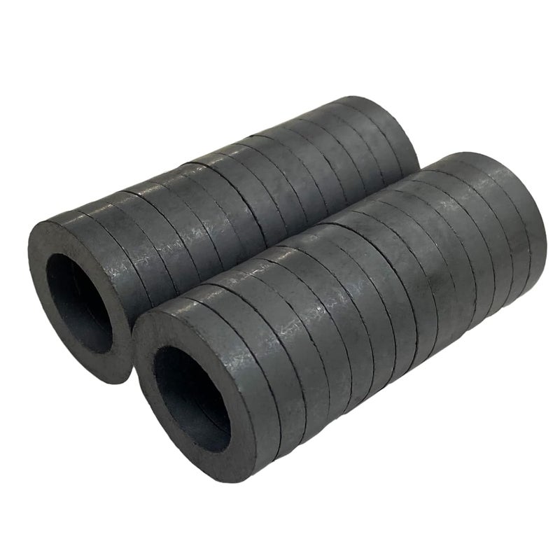 AOAUTO Ferrite Ring Magnet - OD1.18(30mm) x ID0.7(18mm) x 0.2"(5mm),Grade 8 Round Disc Donut Ceramic Magnets with Holes for Refrigerator Fridge,Industry Science,Crafts and Hobbies - 28 PCS - Image 1
